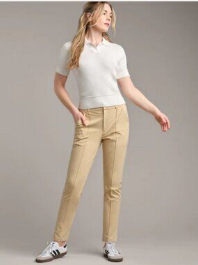RHONE Birdie Slim Ankle Trouser Pebble Tan Womens Size 4